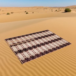 السنيدي، فرشة جلوس ارضية للرحلات والتخييم والبر مبطنة، بساط تراثي، خشبي*عودي، مقاس 160*200 سم