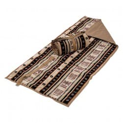 Alsanidi, a floor seating mat for trips, camping, and desert outings, padded with sponge, traditional rug, wooden *oudi.