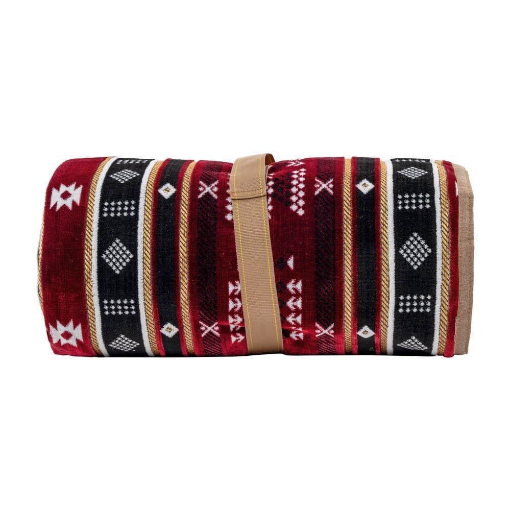 Alsanidi, a floor seating mat for trips, camping, and desert outings, padded with sponge, traditional rug, wooden *oudi.