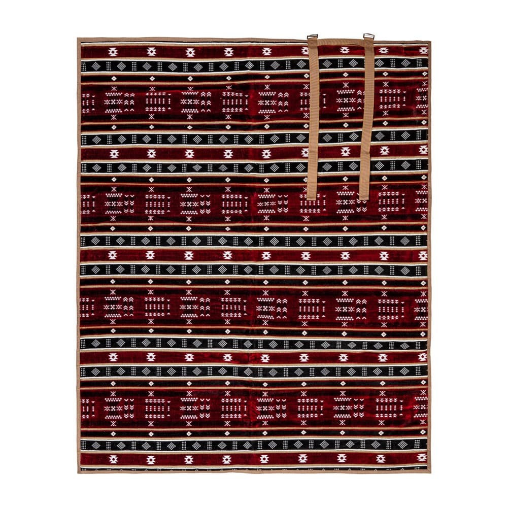 Alsanidi, a floor seating mat for trips, camping, and desert outings, padded with sponge, traditional rug, wooden *oudi.