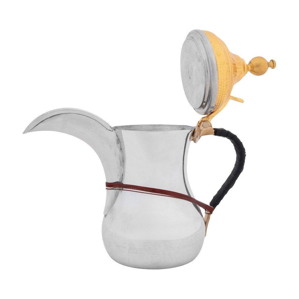 ALSANIDI, Syrian Decor Coffee Pot, Silver*Gold, Size رقم 3