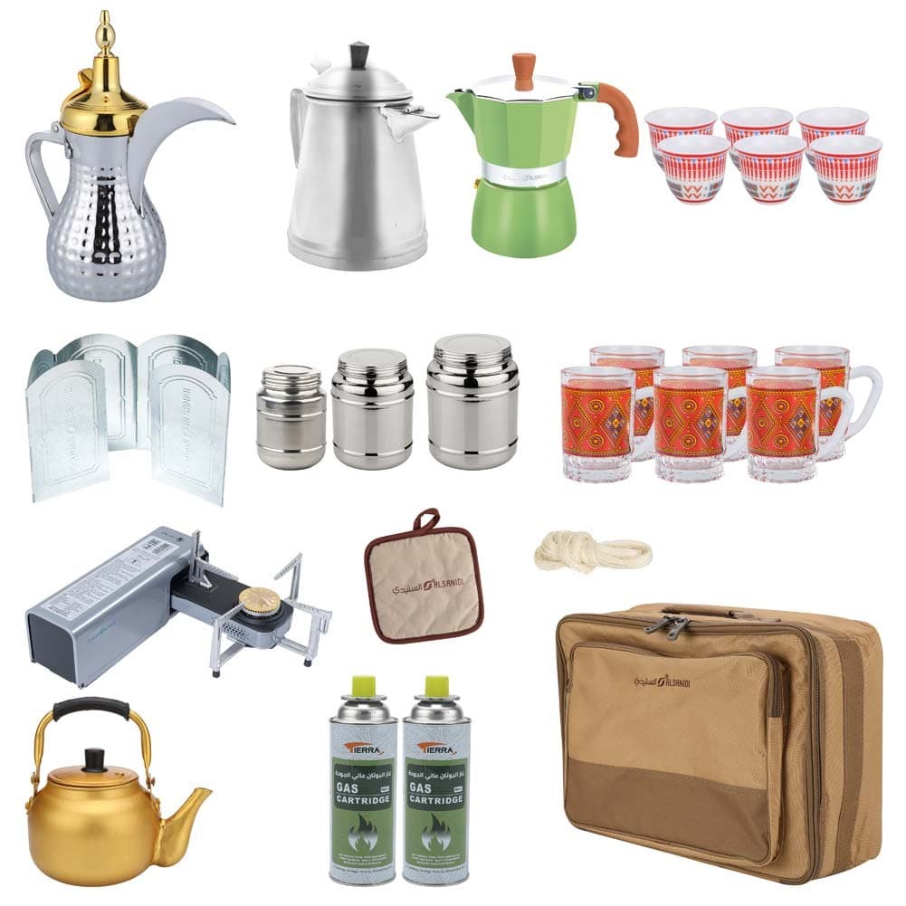 ALSANIDI, Al-Rawda coffee and tea bags are complete, Kaki, Set 16 pcs