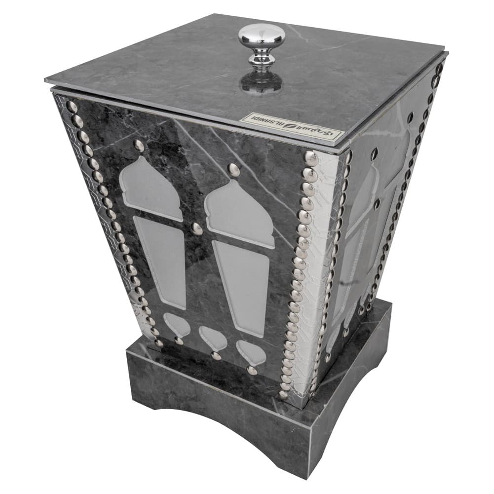 ALSANIDI, Heritage Waste Bin, Heritage Paper Waste Basket, Gray, Size 21*21*28 Cm