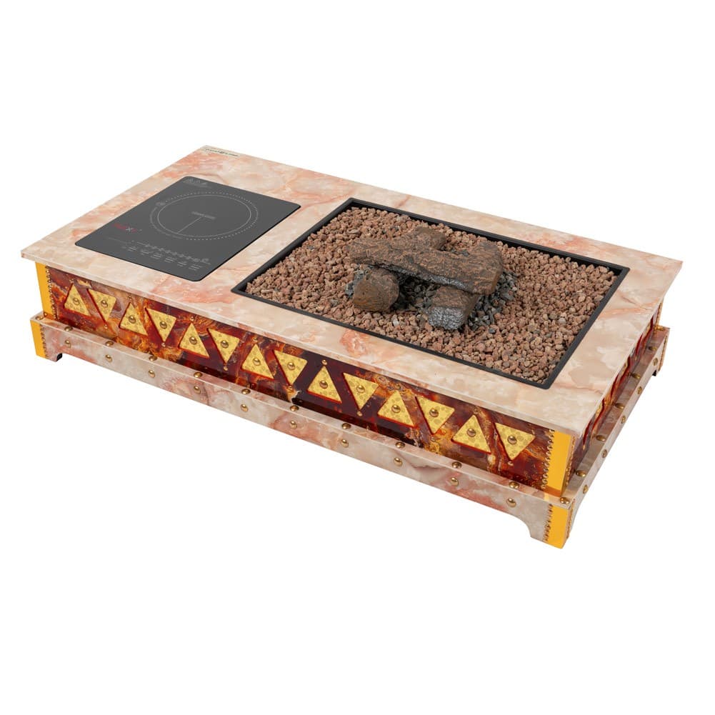 ALSANIDI, Volcano Wood-Burning Stove for Heating, Volcano Stove, Red, Size 60*110 Cm