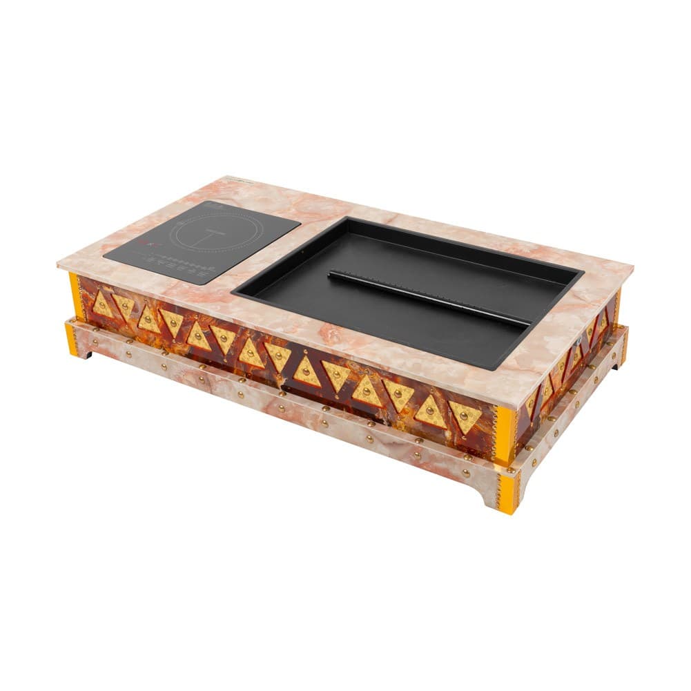 ALSANIDI, Volcano Wood-Burning Stove for Heating, Volcano Stove, Red, Size 60*110 Cm