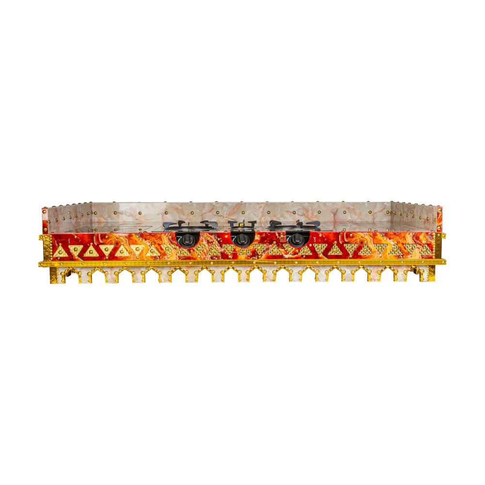 ALSANIDI, Heritage Wooden Stove, Heating Stove, Red, Size 80*150 Cm