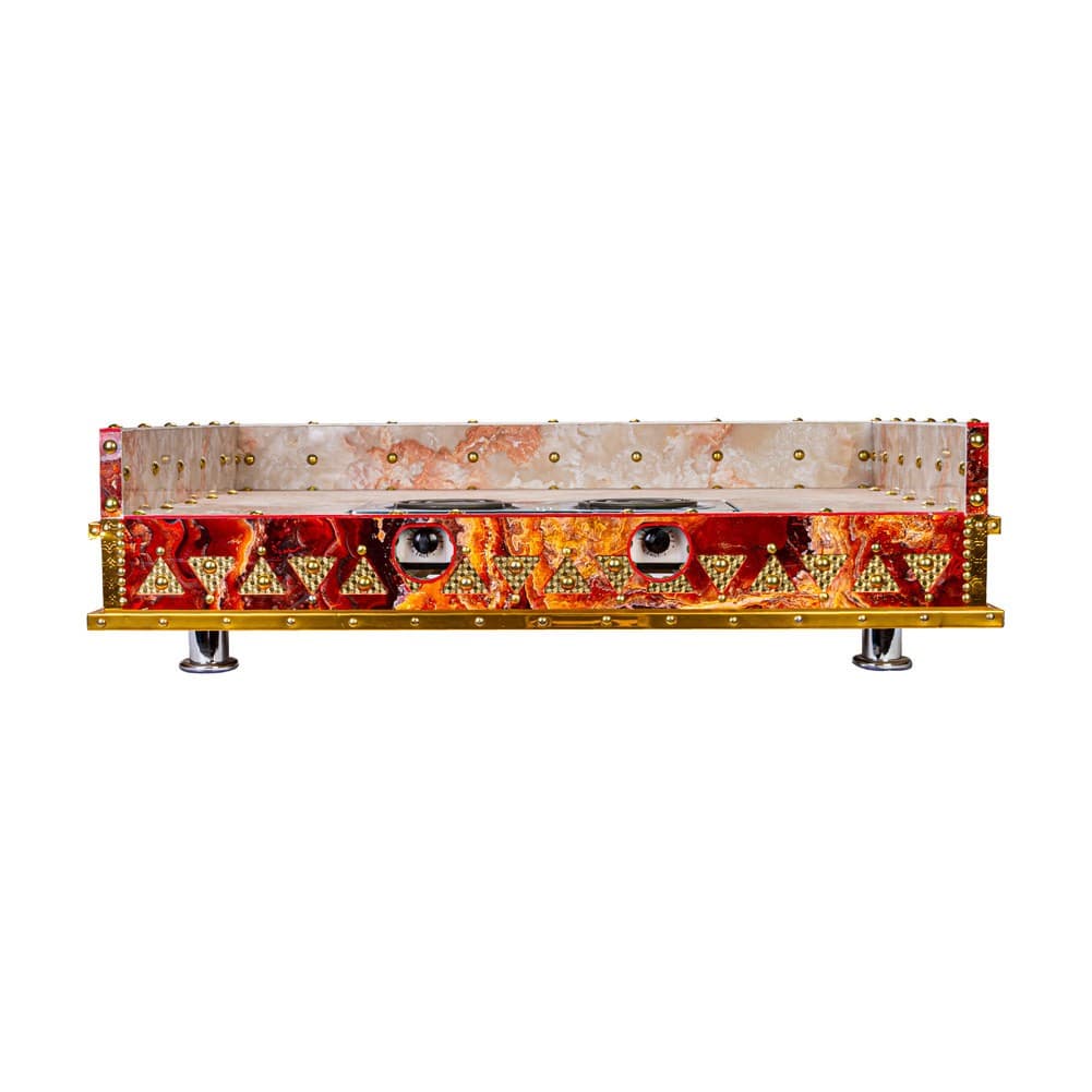 ALSANIDI, Heritage Wooden Stove, Heating Stove, Red, Size 60*100 Cm