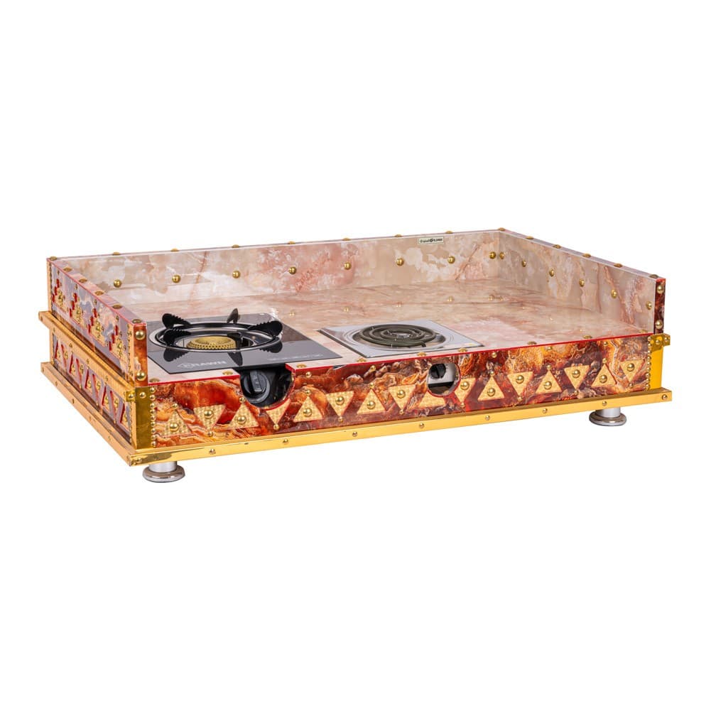 ALSANIDI, Heritage Wooden Stove, Heating Stove, Red, Size 60*100 Cm