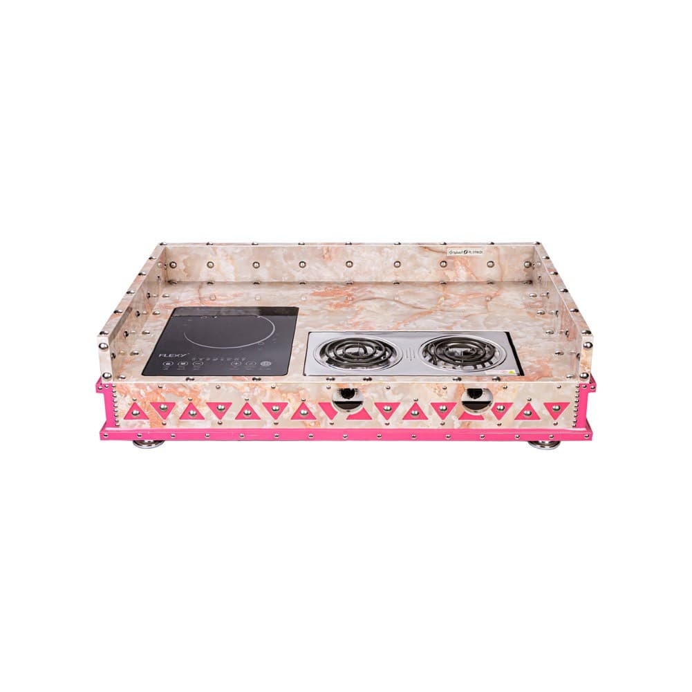 ALSANIDI, Heritage Wooden Stove, Heating Stove, Pink, Size 60*100 Cm