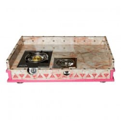 ALSANIDI, Heritage Wooden Stove, Heating Stove, Pink, Size 60*100 Cm