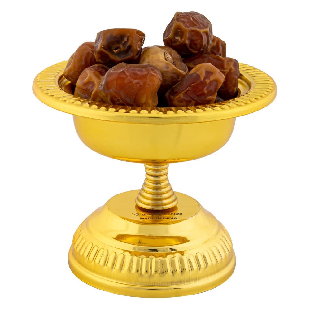 ALSANIDI, Indian Copper dates storage, dates Storage, Silver, Size 18 Cm