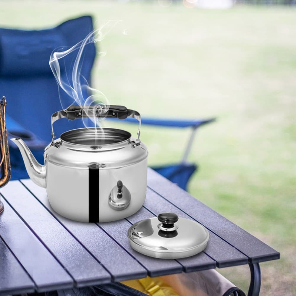 ALSANIDI, Korean teapot, Stainless steel teapot, Silver, capacity 4 L