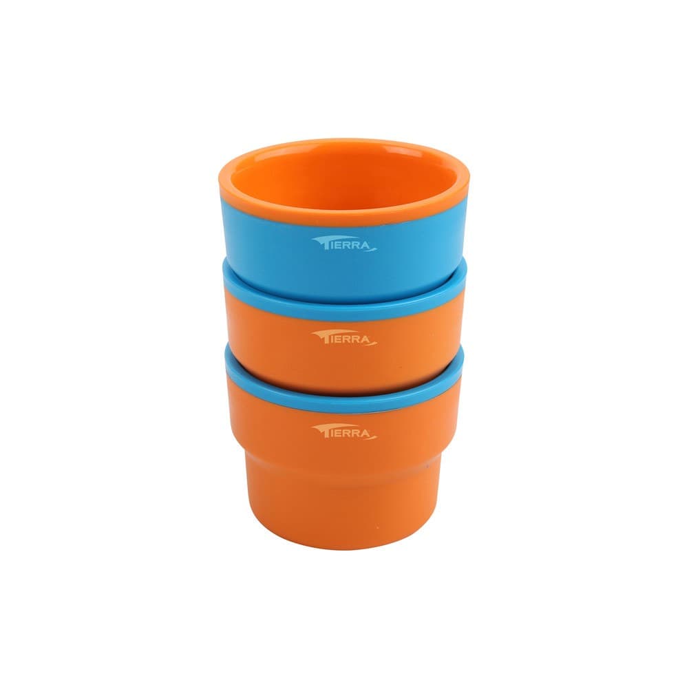 TIERRA, Multi-use cups with bag, Orang*Blue, Set 4 pcs capacity 200 ml