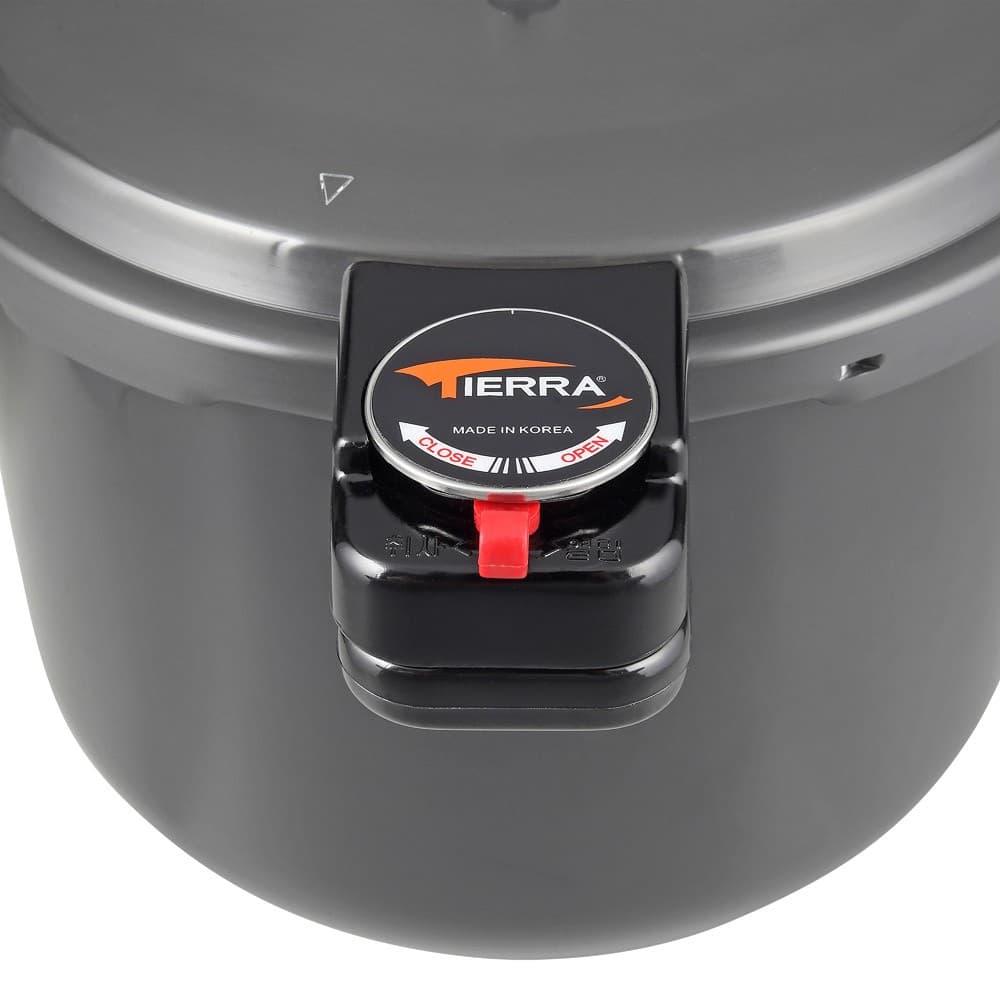 TIERRA, Korean Pressure Cooker with Ceramic Coating, Pressure Cooker, Black, capacity 16 L