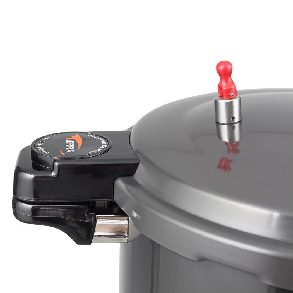 TIERRA, Korean Pressure Cooker with Ceramic Coating, Pressure Cooker, Black, capacity 16 L