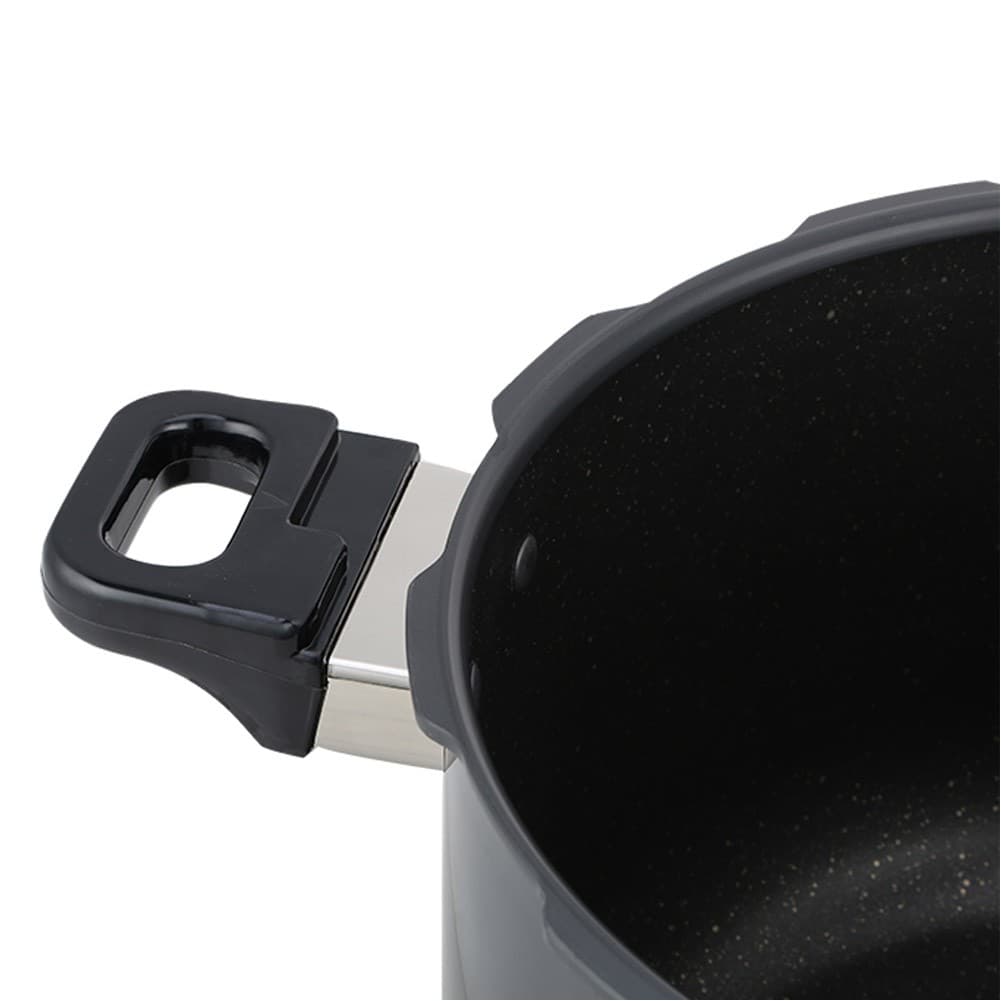 TIERRA, Korean Pressure Cooker with Ceramic Coating, Pressure Cooker, Black, capacity 16 L
