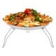 ALSANIDI, Round stainless steel plate with Foldable legs, Trips plates, Silver, Size 25 Cm
