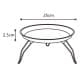 ALSANIDI, Round stainless steel plate with Foldable legs, Trips plates, Silver, Size 25 Cm
