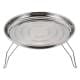 ALSANIDI, Round stainless steel plate with Foldable legs, Trips plates, Silver, Size 35 Cm