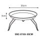 ALSANIDI, Round stainless steel plate with Foldable legs, Trips plates, Silver, Size 35 Cm