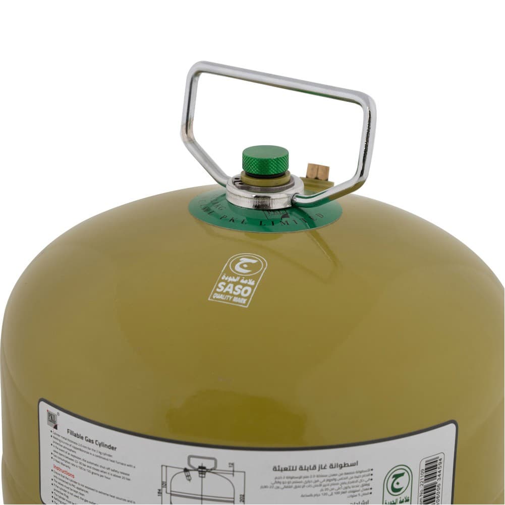 PKL, Gas cylinder for trips , Trips stove, Green, capacity 2 Kg