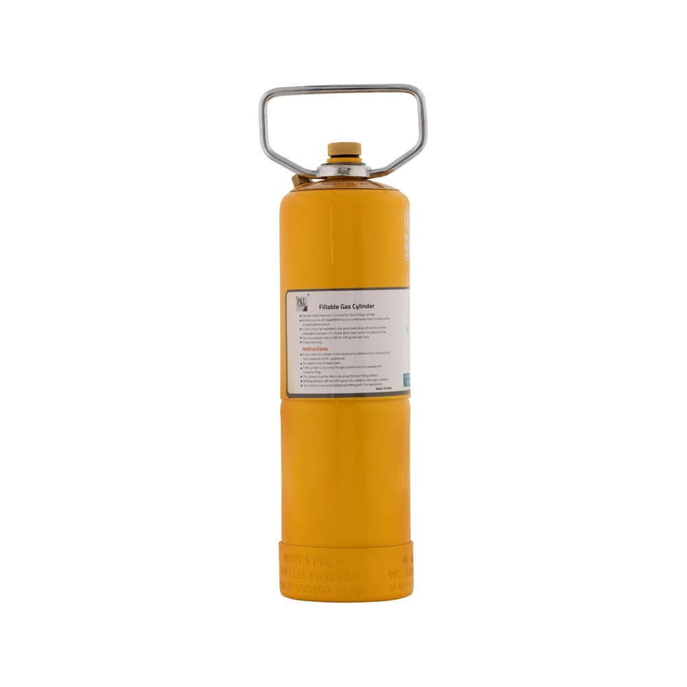 PKL, Gas cylinder for trips , Trips stove, Yellow, capacity 0.34 Kg