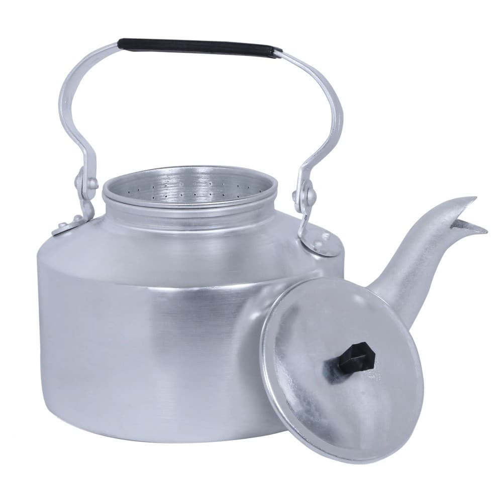 Abu Taj, Indian Aluminum teapot with strainer, Teapot, Silver, capacity 3 L
