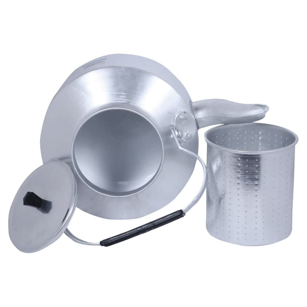 Abu Taj, Indian Aluminum teapot with strainer, Teapot, Silver, capacity 3 L