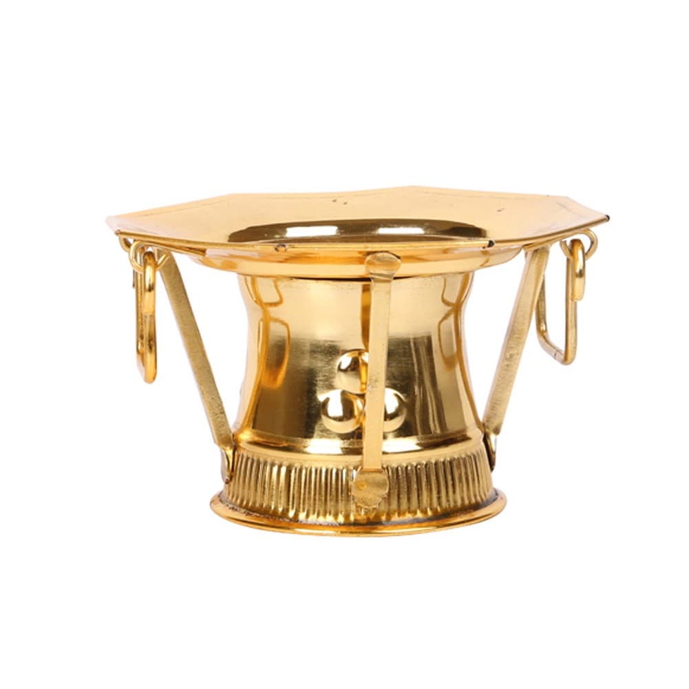 ALSANIDI, Indian stainless steel dates and sweets serving dish, Trips plates, Gold, Size 20 Cm