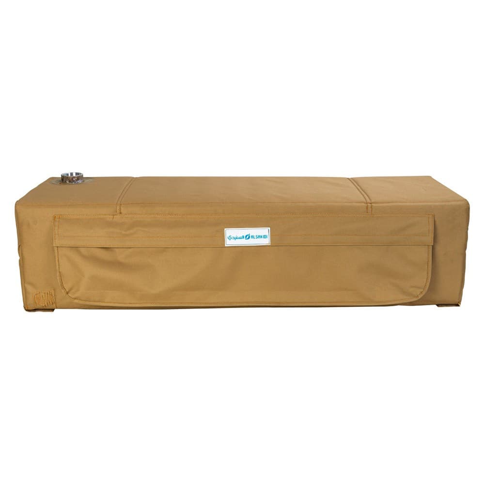 ALSANIDI, Aluminum Water Tank for Vehicles with Land Cruiser 2008+ Fitting kit, Car Water Tank, Kaki, capacity 85 L