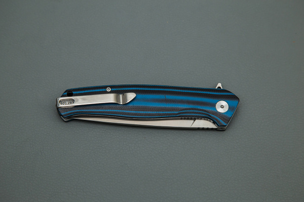 Нож Амур (техно) складной ст.VG10 рук.G10 (черно-синяя) арт.66055 2