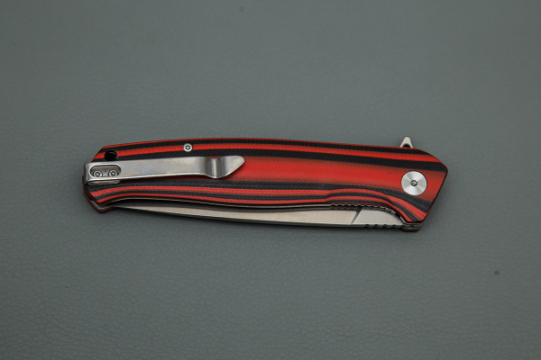 Нож Амур техноскладной ст.AUS-10рук.G10 черно-красная арт.66057  2