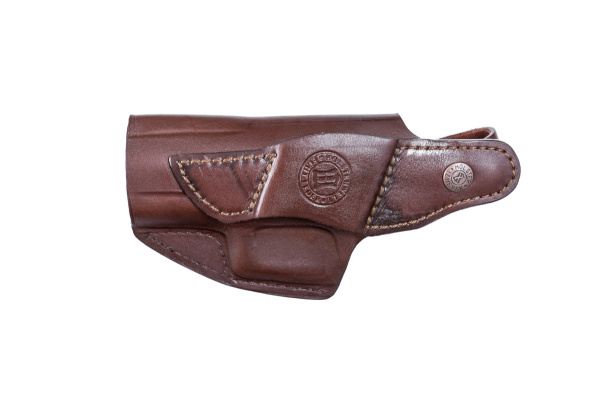 Кобура поясная мод.Kz Glock 19 закрытая комбинированная кожа коричневый 2