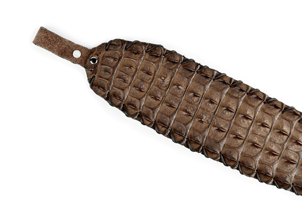 Погон ружейный из кожи крокодила, коричневый 3