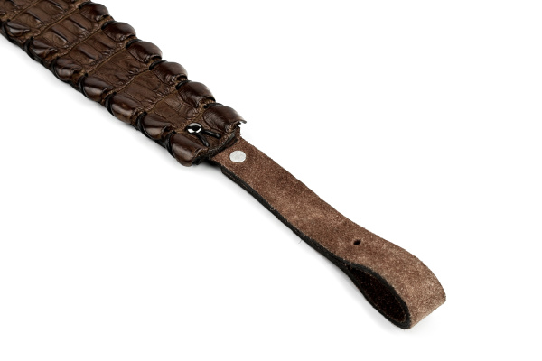 Погон ружейный из кожи крокодила, коричневый