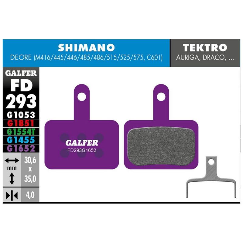 PASTILLA DE FRENO GALFER E-BIKE SHIMANO DEORE/BR MODELS