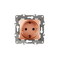 Розетка ЭРА 2P+E Schuko, 12-2001-14, 16A-250В, IP20, серия ЭРА12, без м.лапок, медь, Б0019309