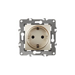 Розетка ЭРА 2P+E Schuko, 12-2001-04, 16A-250В, IP20, серия ЭРА12, без м.лапок, шампань, Б0014684