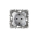 Розетка ЭРА 2P+E Schuko, 12-2001-03, 16A-250В, IP20, серия ЭРА12, без м.лапок, алюминий, Б0014683