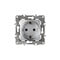 Розетка ЭРА 2P+E Schuko, 12-2001-03, 16A-250В, IP20, серия ЭРА12, без м.лапок, алюминий, Б0014683