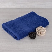 Полотенце махровое  50х90 с бордюром косичкой темно-синий, Туркмения  - Proffitex