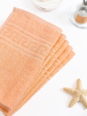 Полотенце махровое с греческой каймой, персик, 50х90, 380 г/м2, Узбекистан  - Proffitex