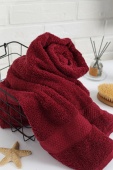Полотенце махровое с бордюром соты, бордовый, 50х90, 460 г/м2, Узбекистан  - Proffitex