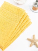 Полотенце махровое с греческой каймой, ярко-желтый, 70х140, 380 г/м2, Узбекистан  - Proffitex