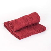 Полотенце махровое с греческой каймой  50х90 Бордовый греческий, Туркмения  - Proffitex