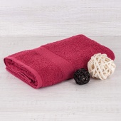 Полотенце махровое  40х70 с бордюром косичкой  Туркмения бордовый, Туркмения  - Proffitex