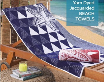 Пестротканое полотенце двухцветное 100х180  - Proffitex