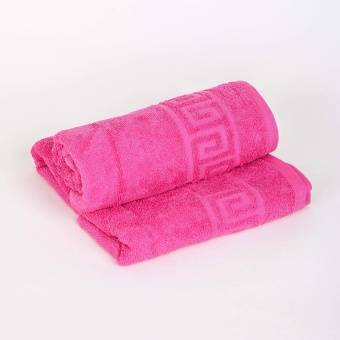 Полотенце махровое с греческой каймой  50х90 Малиновый греч, Туркмения  - Proffitex