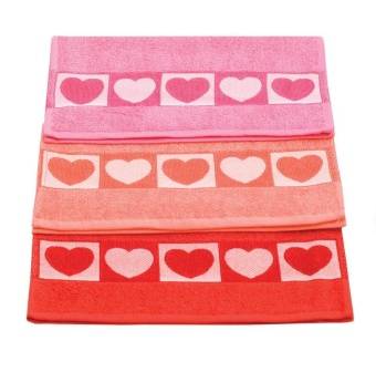 Полотенце кухонное гладкокрашеное Сердечки 30х60  - Proffitex