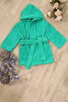 Халат детский махровый "Элит" с капюшоном, цвет: 603-Ярко-зеленый, р. 98/104,  - Proffitex